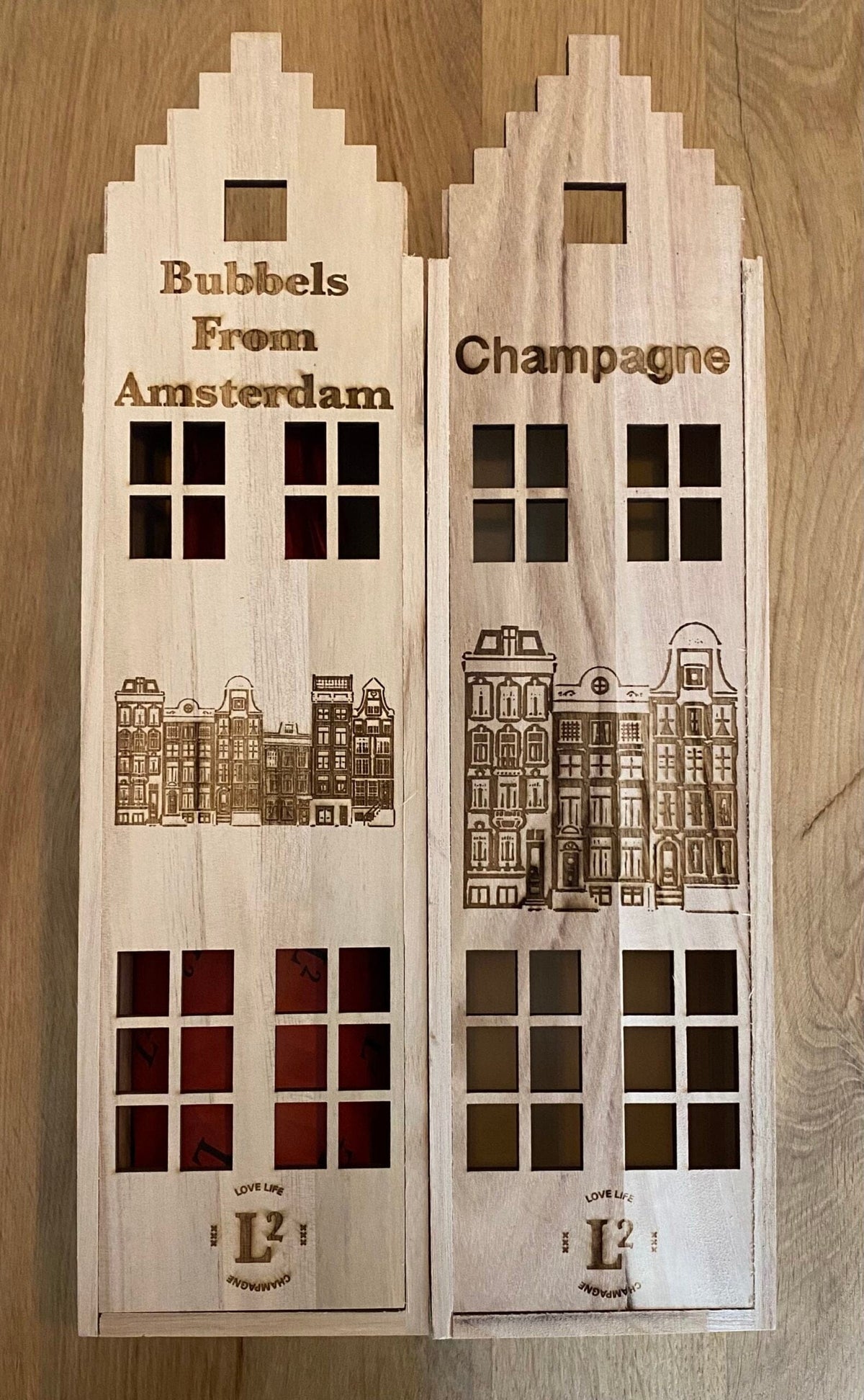 Gegraveerd Champagnehuis | Relatiegeschenk | Duurzaam | Ecologisch